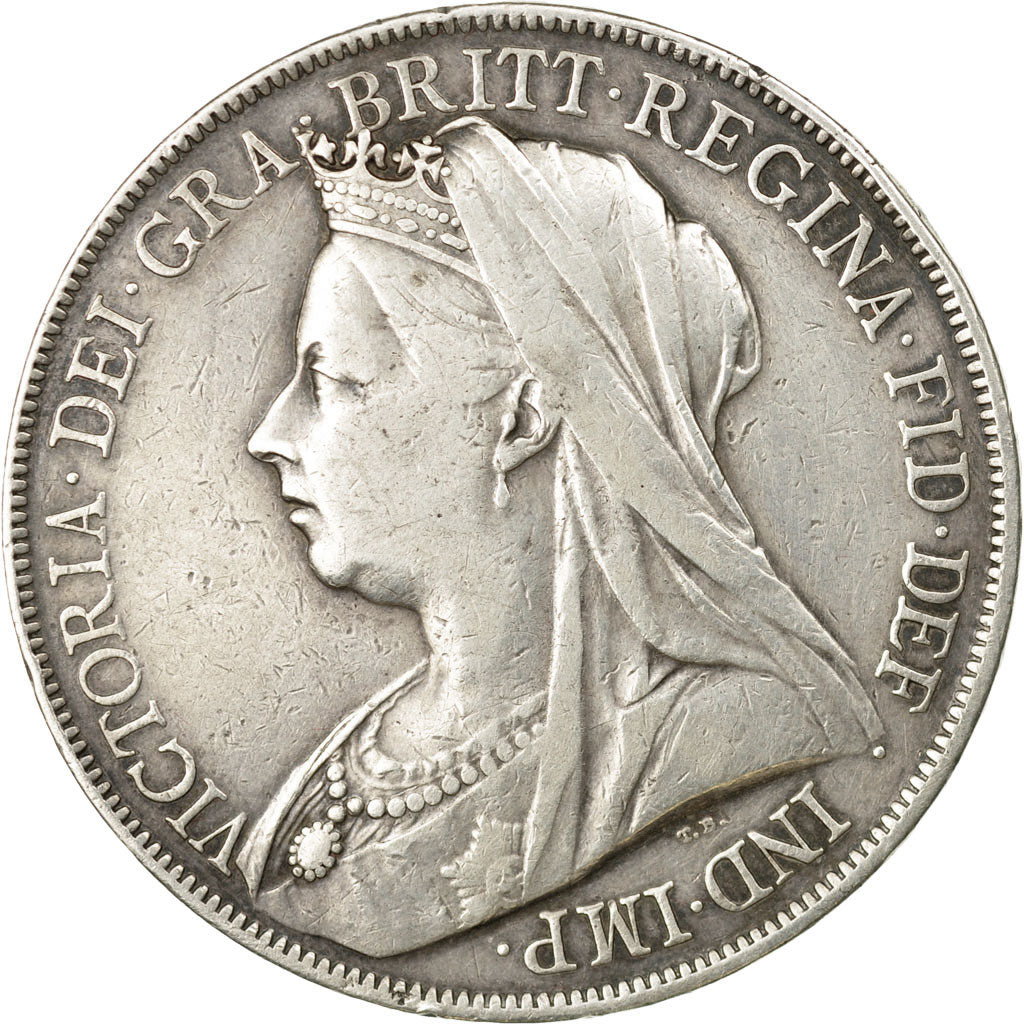 Coin, Great Britain, Victoria, Crown, 1900, EF(40-45), Silver, KM:783