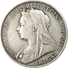 Coin, Great Britain, Victoria, Crown, 1900, EF(40-45), Silver, KM:783