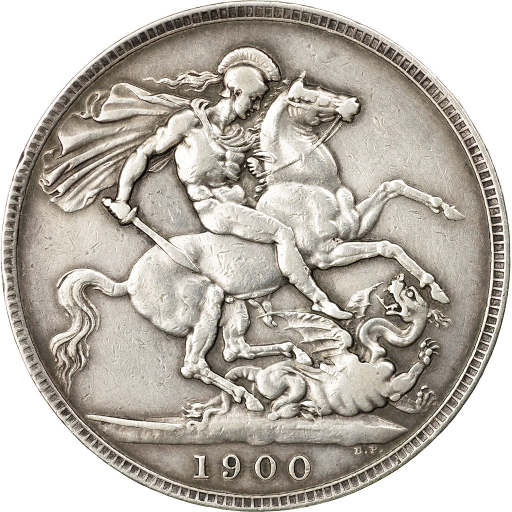 Coin, Great Britain, Victoria, Crown, 1900, EF(40-45), Silver, KM:783