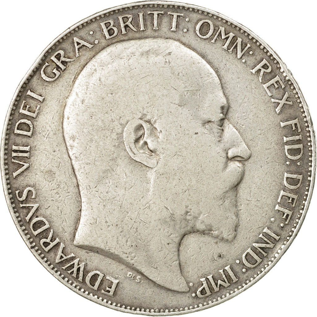 Coin, Great Britain, Edward VII, Crown, 1902, VF(20-25), Silver, KM:803
