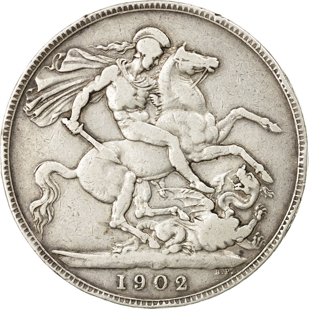 Coin, Great Britain, Edward VII, Crown, 1902, VF(20-25), Silver, KM:803