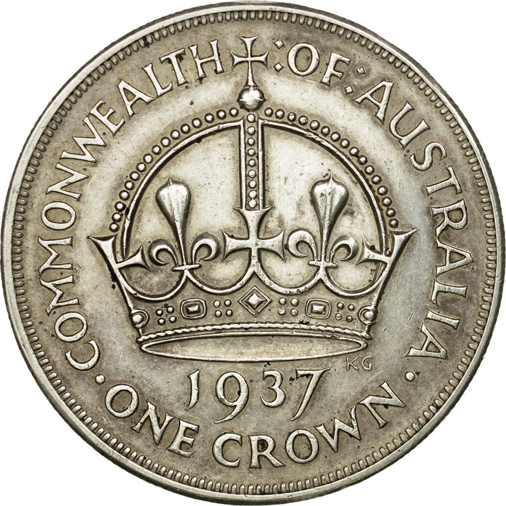 Coin, Australia, George VI, Crown, 1937, Melbourne, AU(55-58), Silver, KM:34