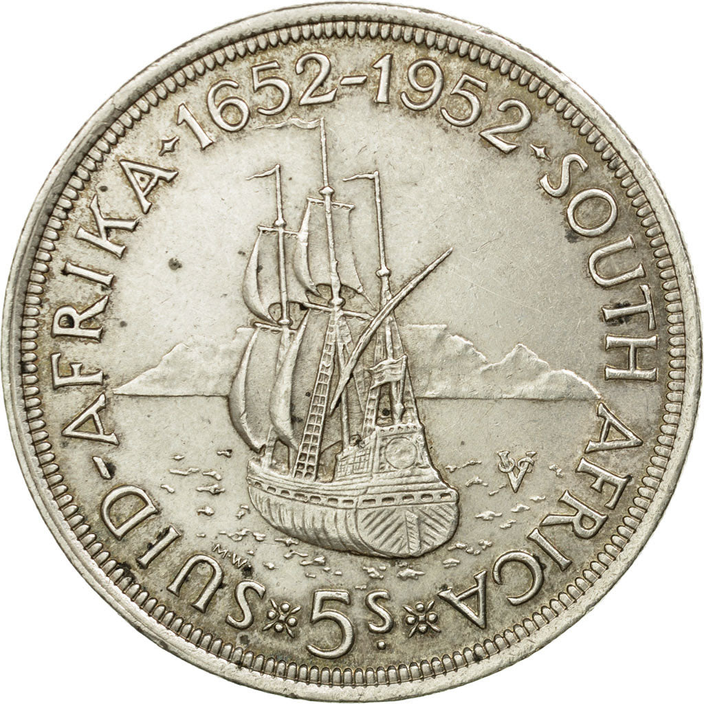 Münze, Südafrika, George VI, 5 Shillings, 1952, Pretoria, VZ+, Silber, KM:41