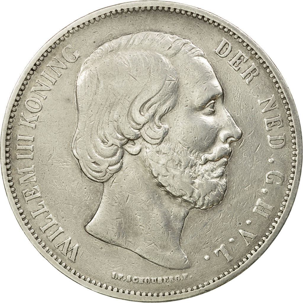 Coin, Netherlands, William III, 2-1/2 Gulden, 1874, Utrecht, EF(40-45), Silver