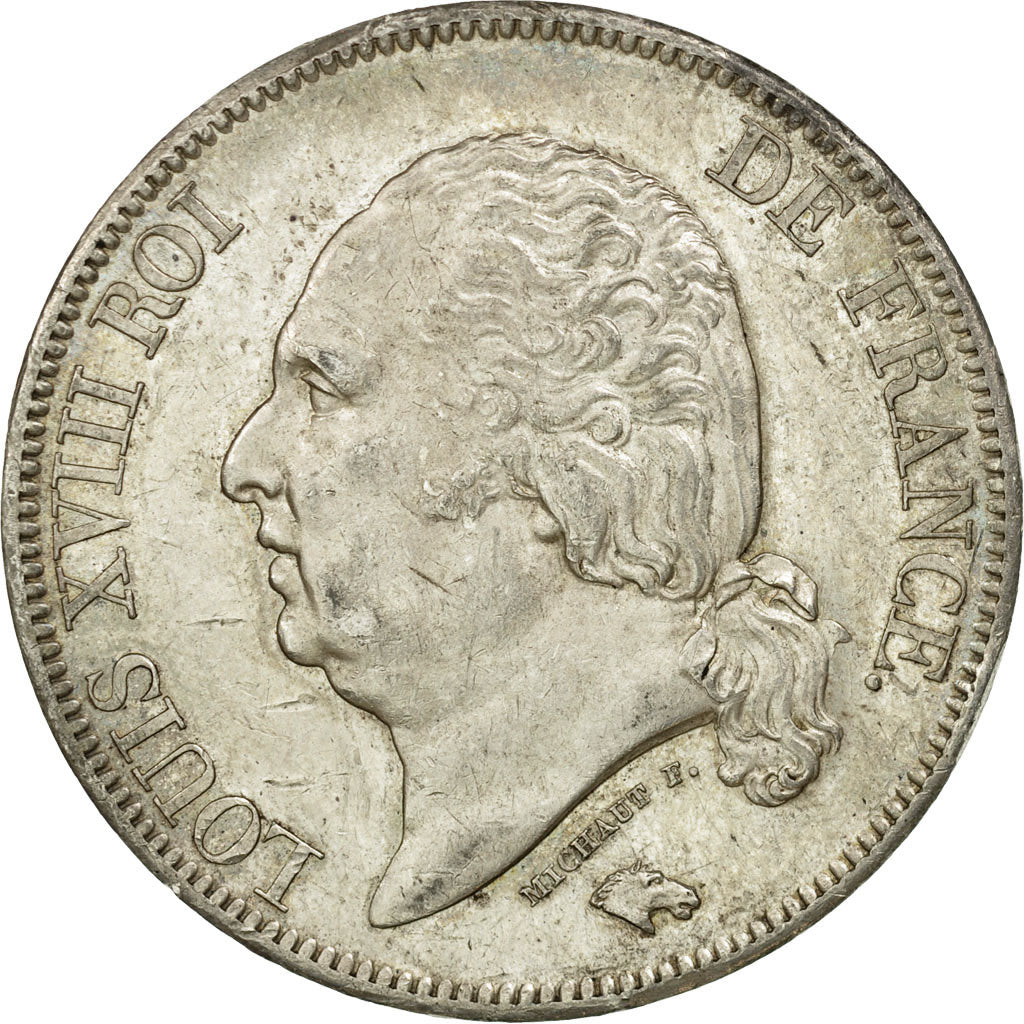 Munten, Frankrijk, Louis XVIII, Louis XVIII, 5 Francs, 1821, Paris, PR, Zilver