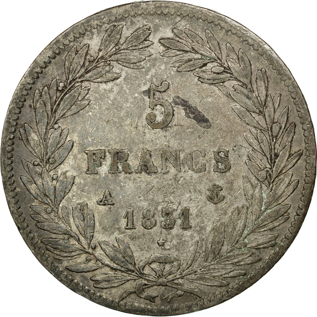 Coin, France, Louis-Philippe, 5 Francs, 1831, Paris, EF(40-45), Silver