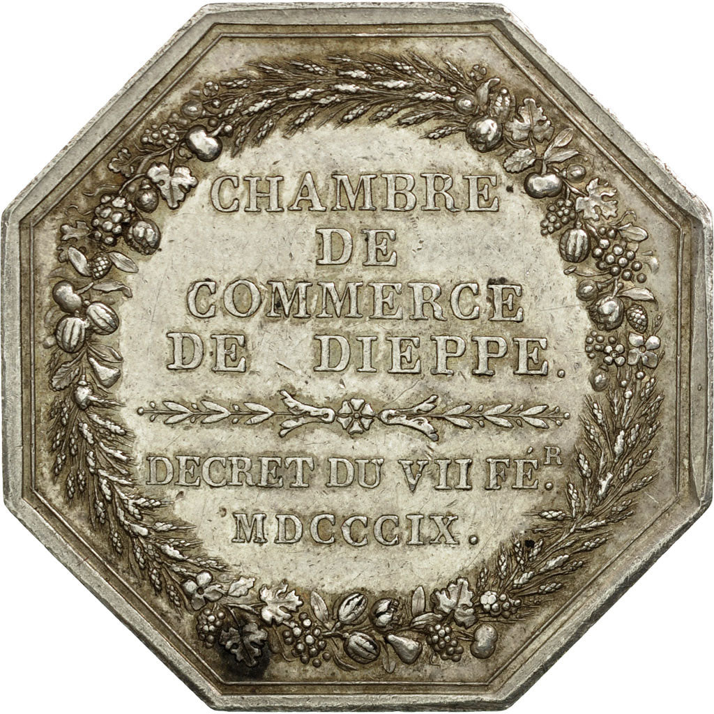 France, Token, Louis XVIII, Chambre de Commerce de Dieppe, 1809, Andrieu