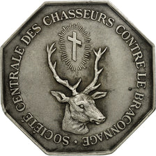 France, Token, Lutte contre le braconnage, 1909, MS(60-62), Silver