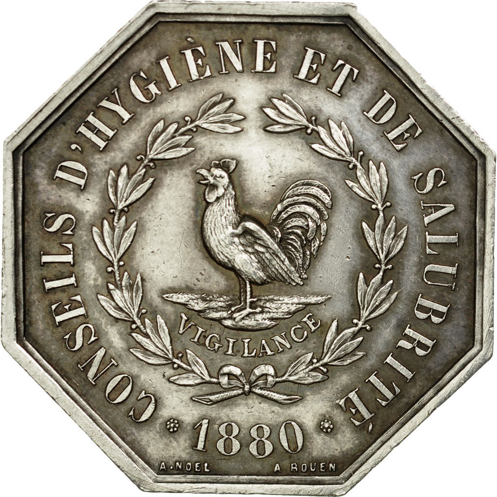 France, Token, Conseil d'Hygiène de la Seine-Inférieure, 1880, Noël