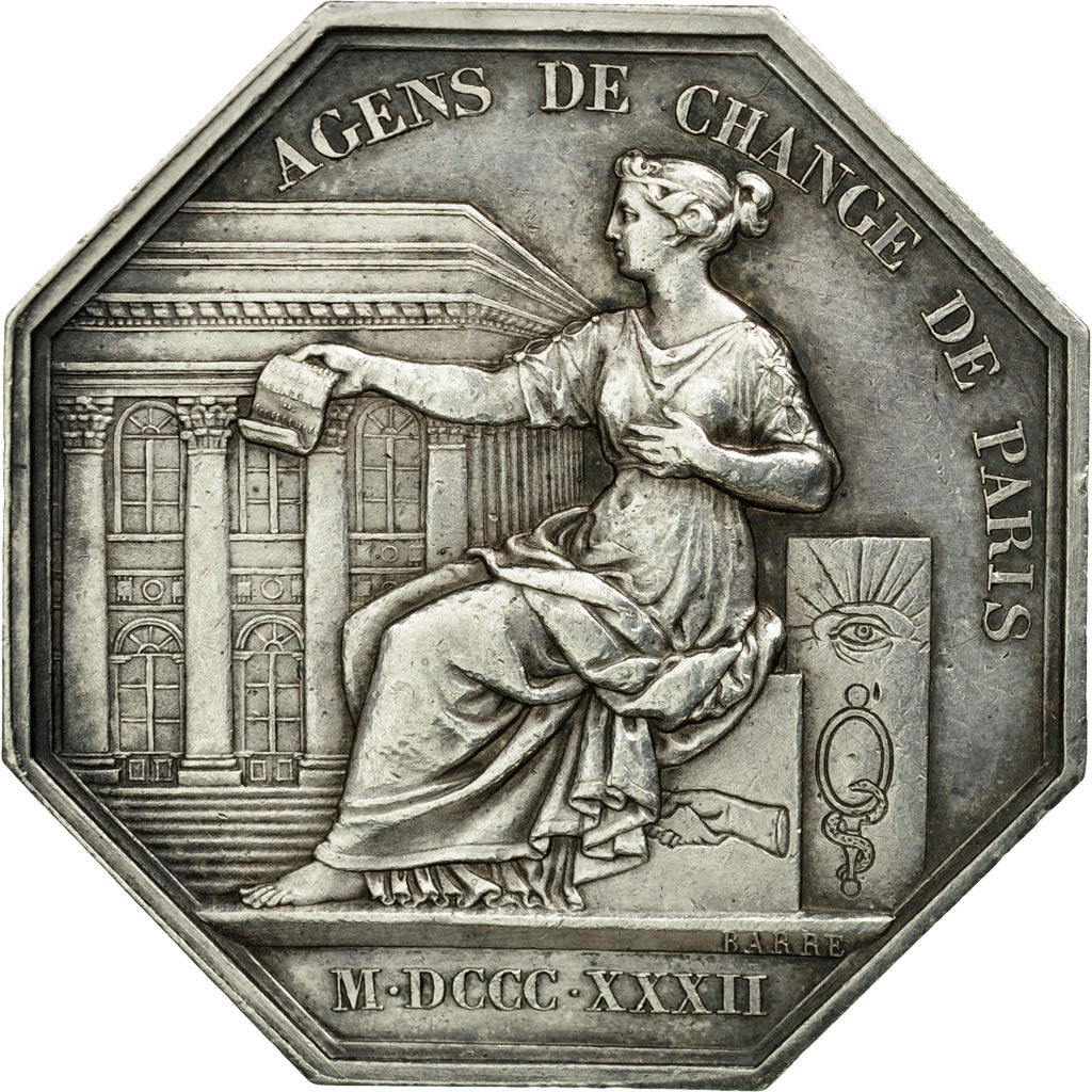 France, Token, Louis-Philippe, Agents de Change de Paris, 1832, Barre