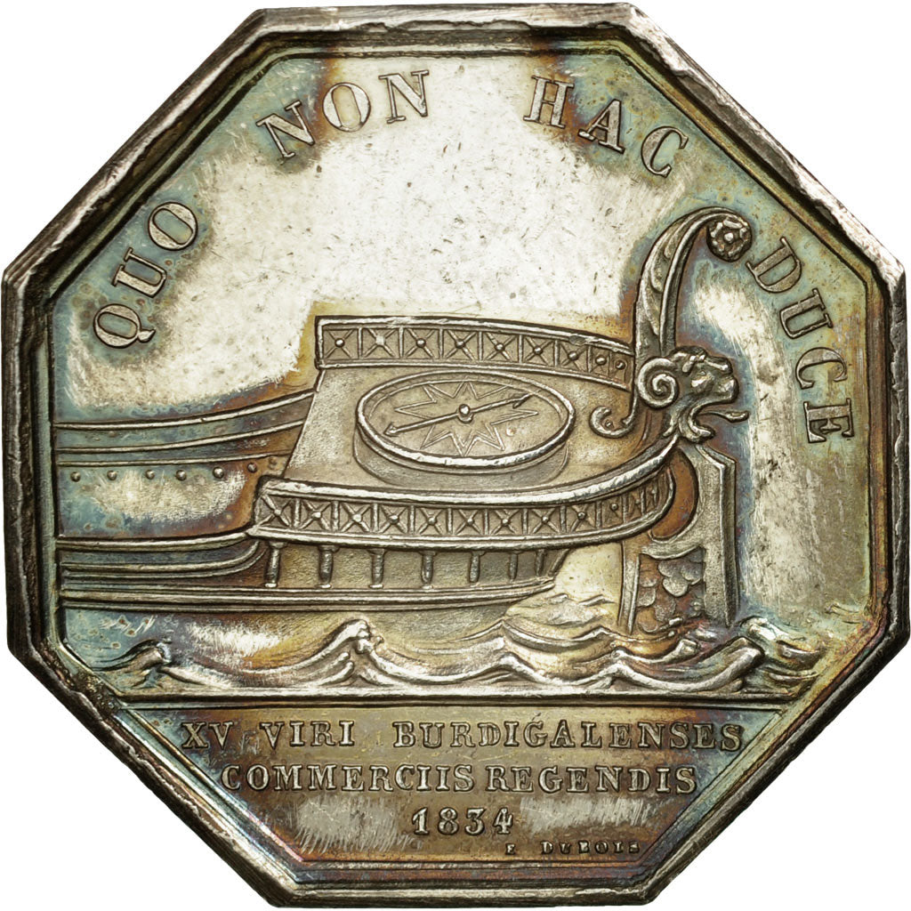 France, Token, Louis-Philippe, Chambre de Commerce de Bordeaux, 1834, Barre