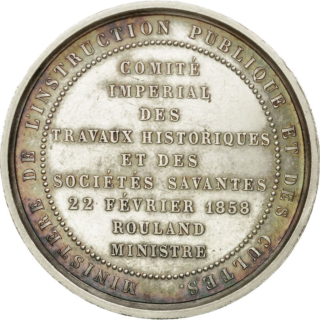 France, Token, Napoléon III, Comité impérial des Travaux historiques, 1858