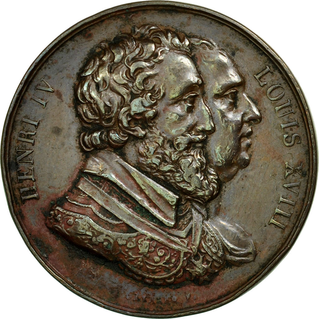 France, Token, Louis XVIII, Rétablissement de la statue d'Henri IV, 1817