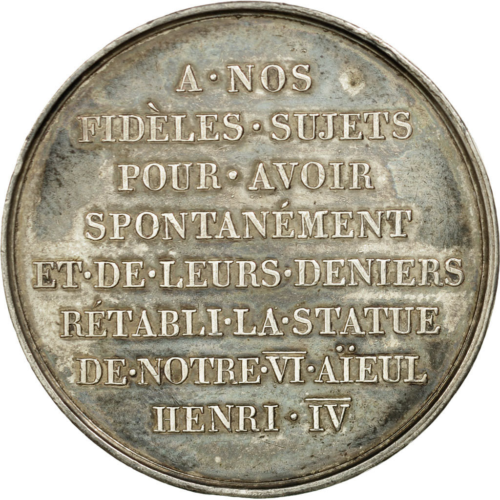 France, Token, Louis XVIII, Rétablissement de la statue d'Henri IV, 1817