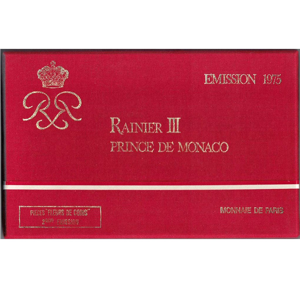 Coin, Monaco, Set, 1975, MS(65-70), Cupro-nickel Aluminium