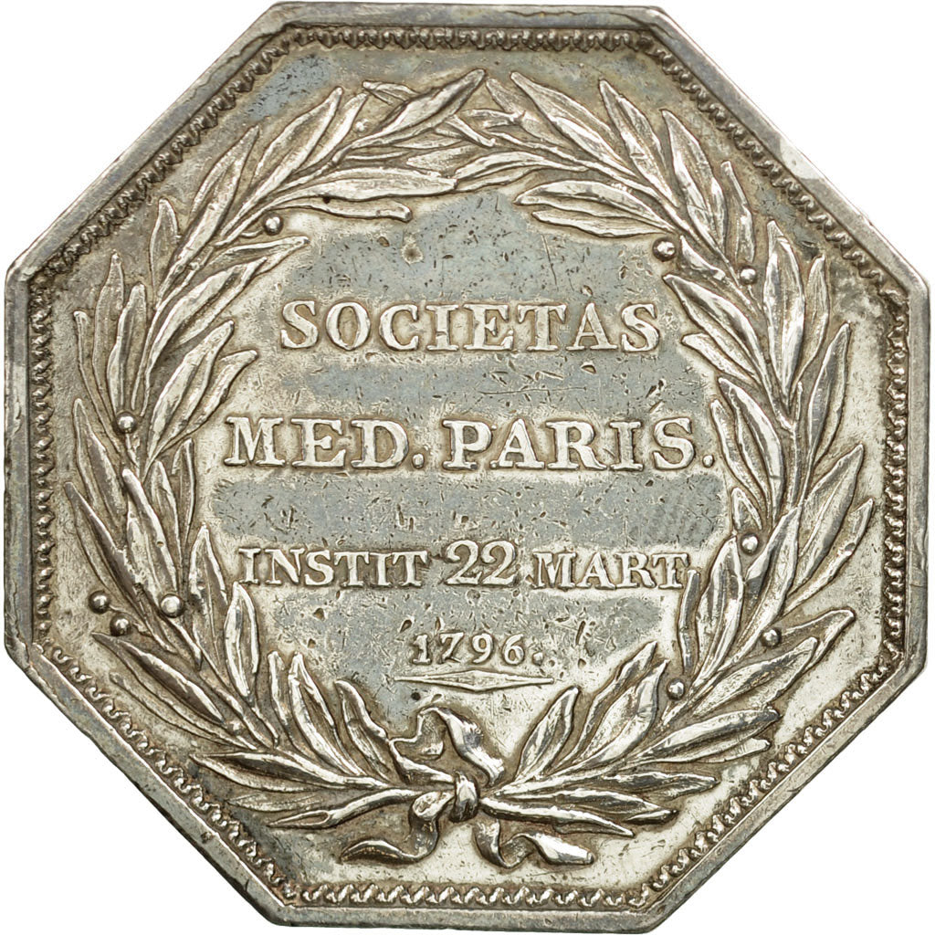 France, Token, Société médicale de paris, 1796, AU(50-53), Silver