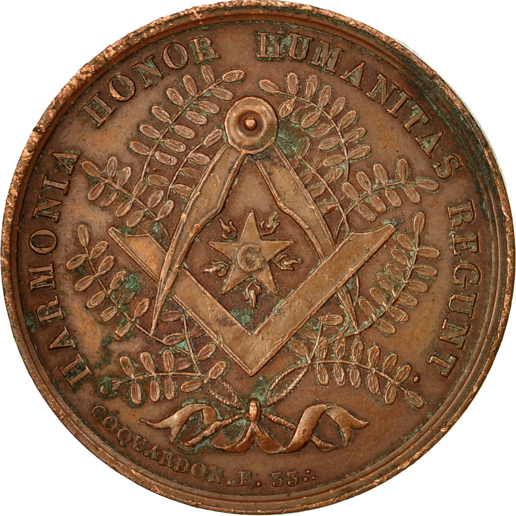 France, Token, Masonic, Loge des HHH, Orient du Havre, 1813, Coquardon