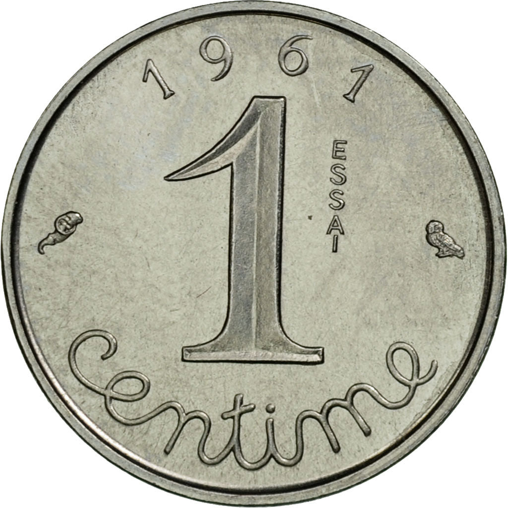 Moneta, Francia, Épi, Centime, 1961, Paris, ESSAI, SPL, Acciaio con cromatura
