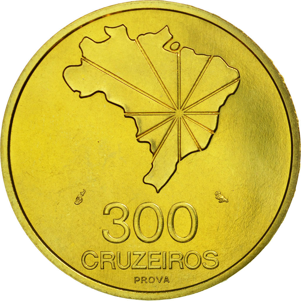 Coin, Brazil, 300 Cruzeiros, 1972, Paris, ESSAI, MS(65-70), Brass, KM:Pr7