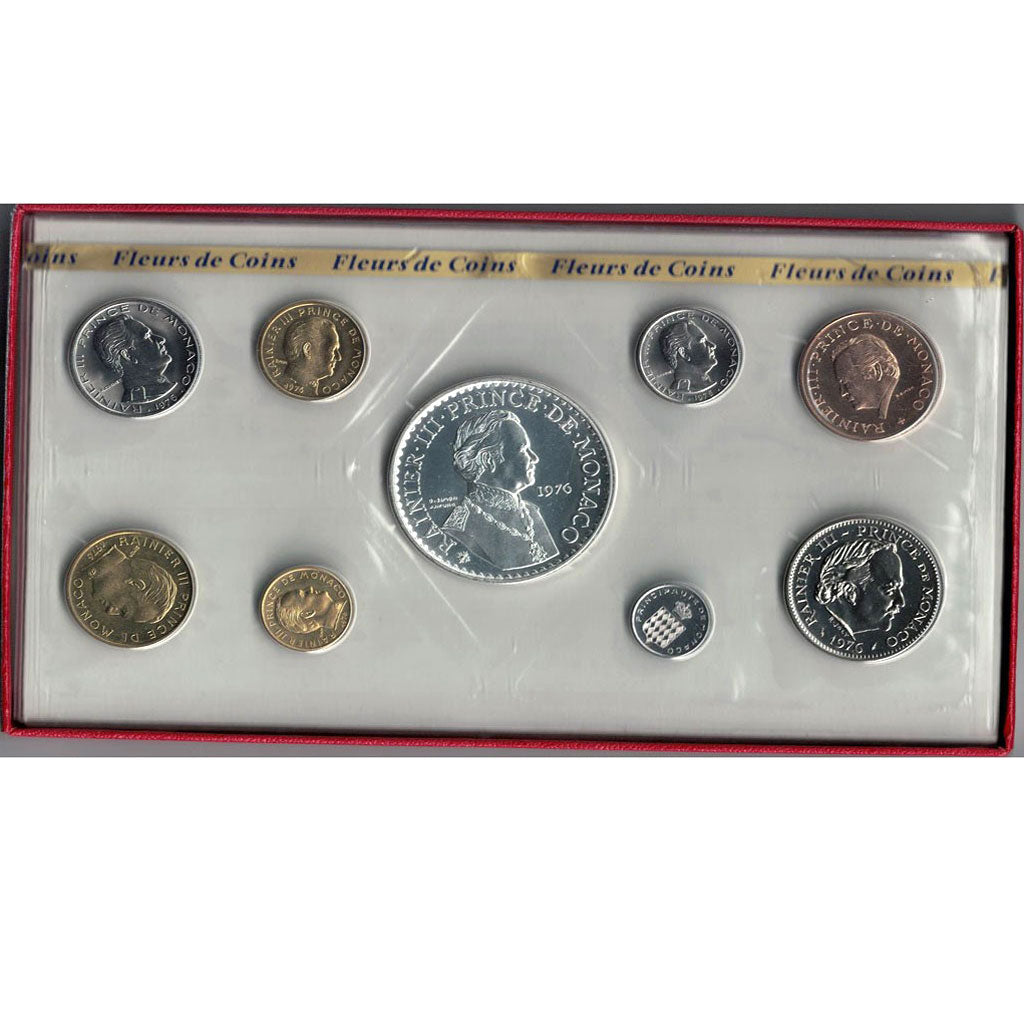 Monaco, Rainier III, Mint Set, 1976
