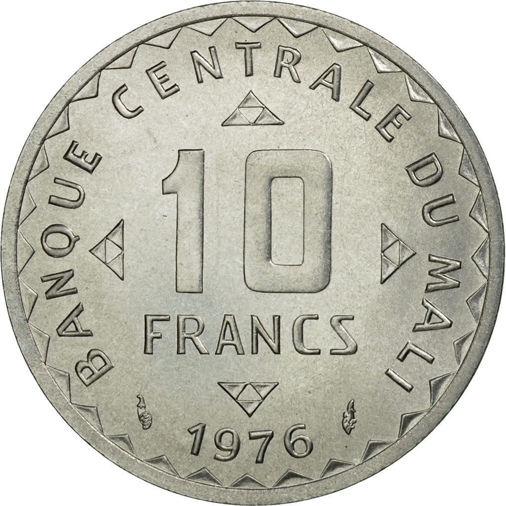 Coin, Mali, 10 Francs, 1976, Paris, ESSAI, MS(65-70), Aluminum, KM:E3