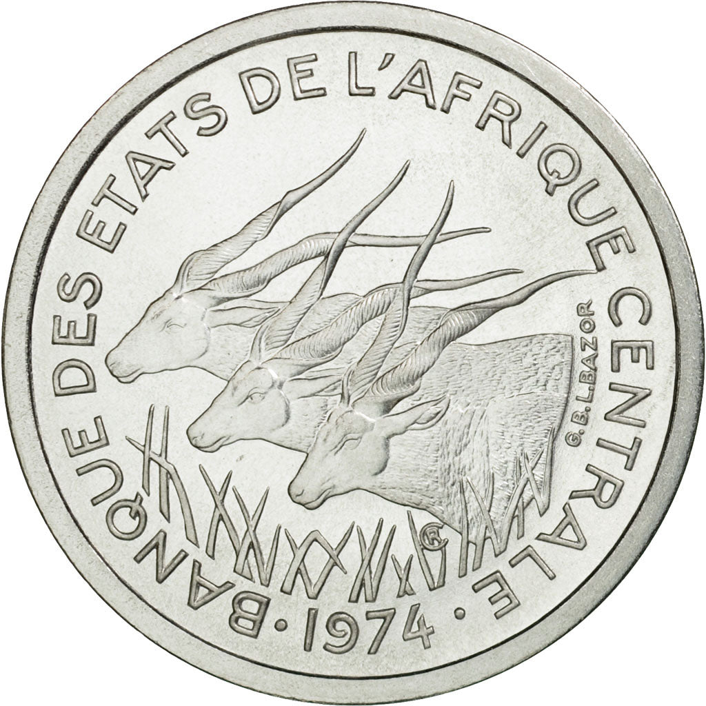 Coin, Central African States, Franc, 1974, Paris, ESSAI, MS(65-70), Aluminum