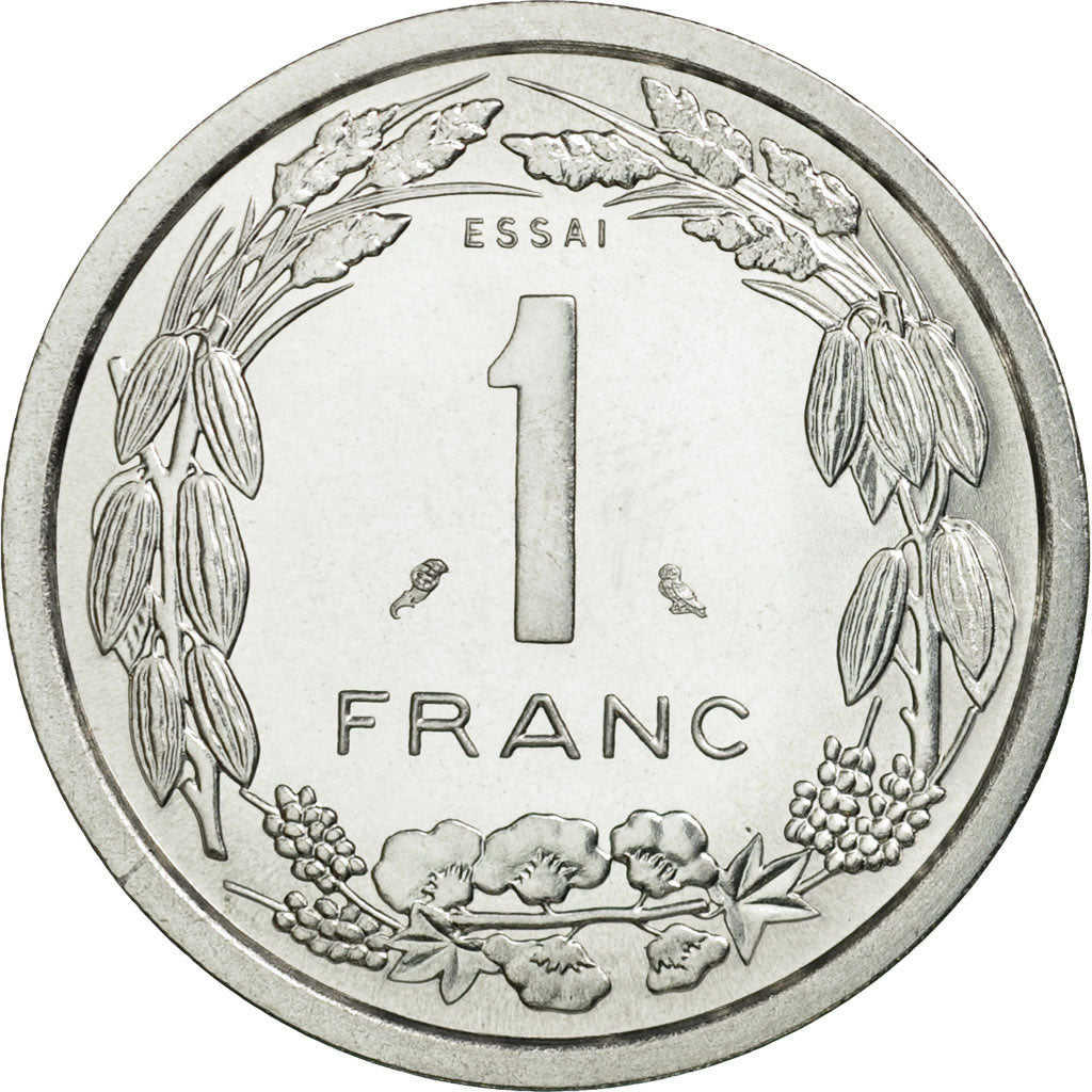 Coin, Central African States, Franc, 1974, Paris, ESSAI, MS(65-70), Aluminum