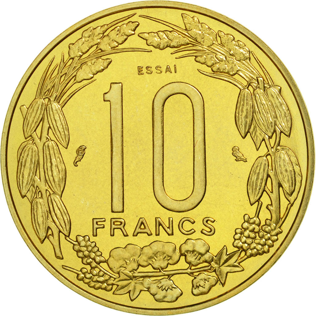 Coin, Central African States, 10 Francs, 1974, Paris, ESSAI, MS(65-70)