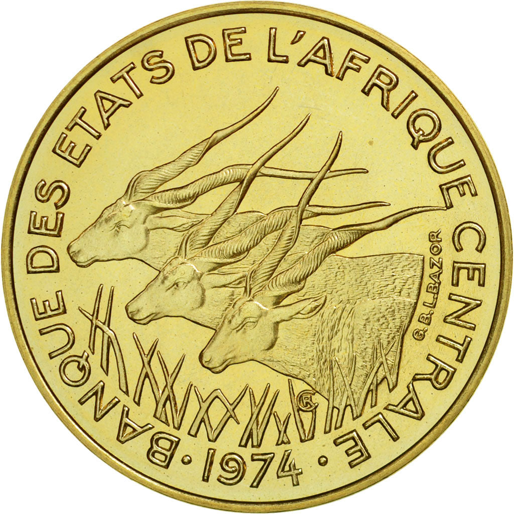 Coin, Central African States, 10 Francs, 1974, Paris, ESSAI, MS(65-70)