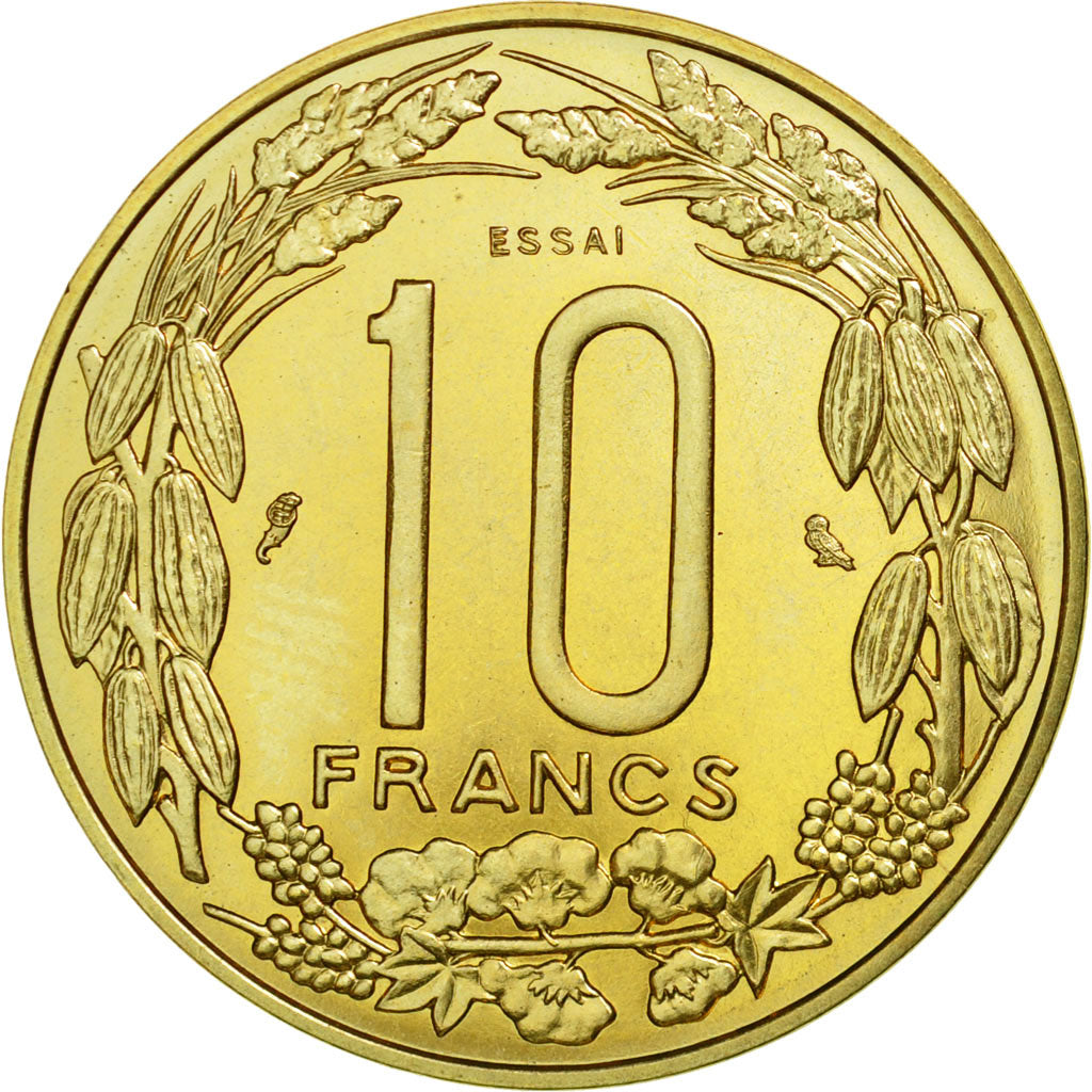 Coin, Central African States, 10 Francs, 1974, Paris, ESSAI, MS(65-70)