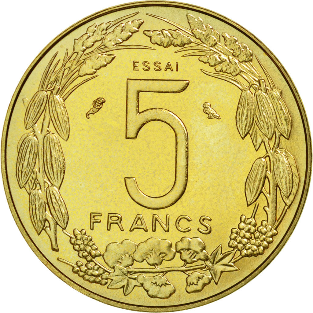 Moneta, Stati dell’Africa centrale, 5 Francs, 1973, Paris, ESSAI, FDC