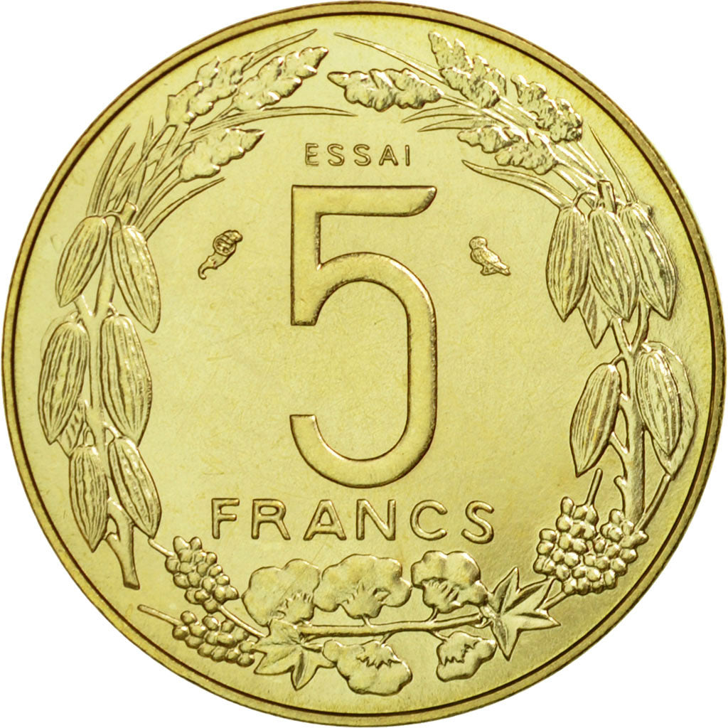 Coin, Central African States, 5 Francs, 1973, Paris, ESSAI, MS(65-70)