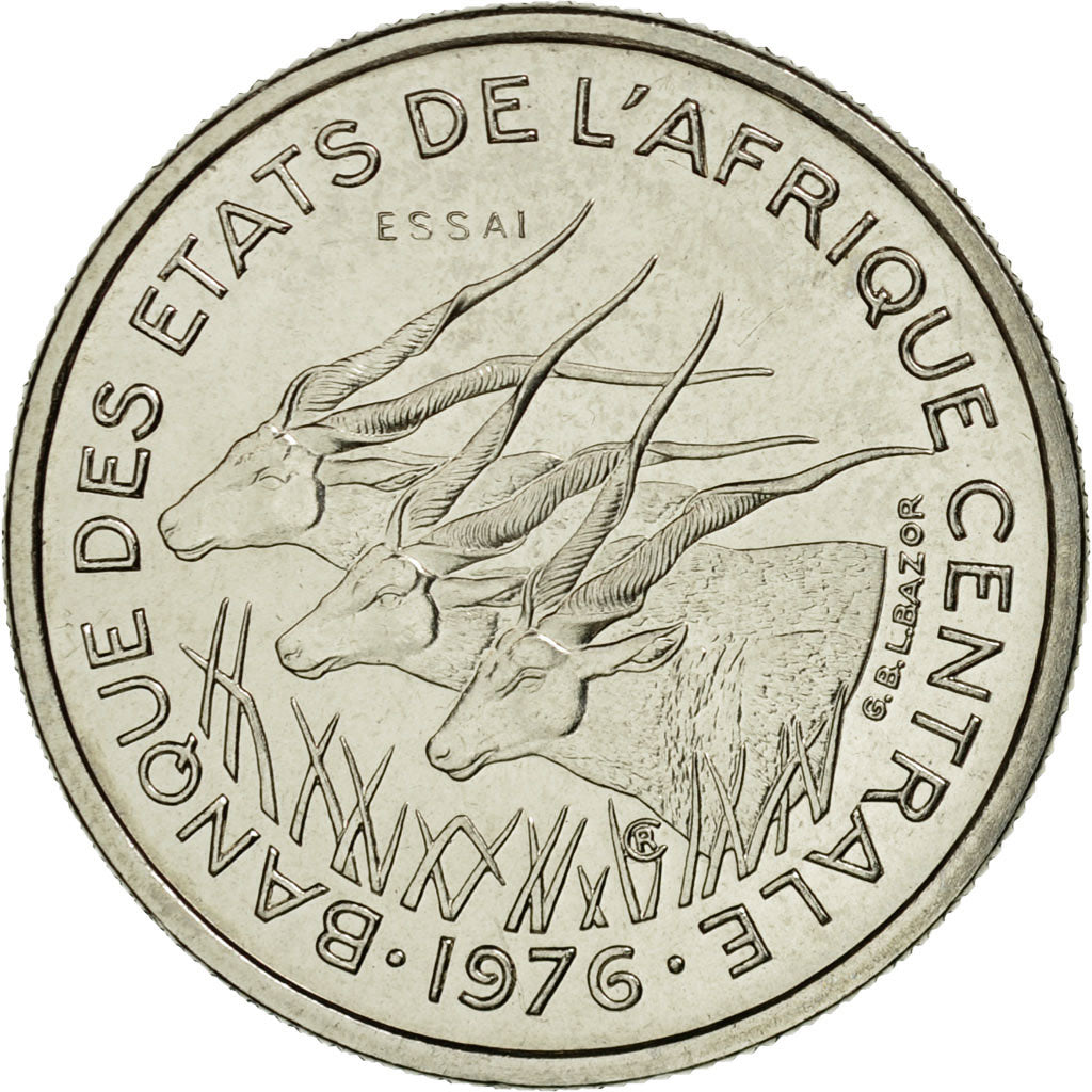 Moneta, Stati dell’Africa centrale, 50 Francs, 1976, Paris, ESSAI, FDC