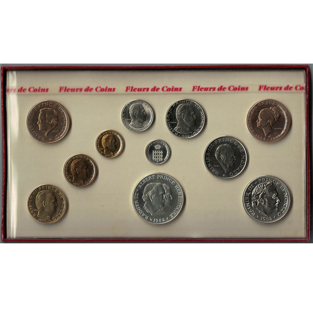 Monaco, Rainier III, Mint Set, 1982