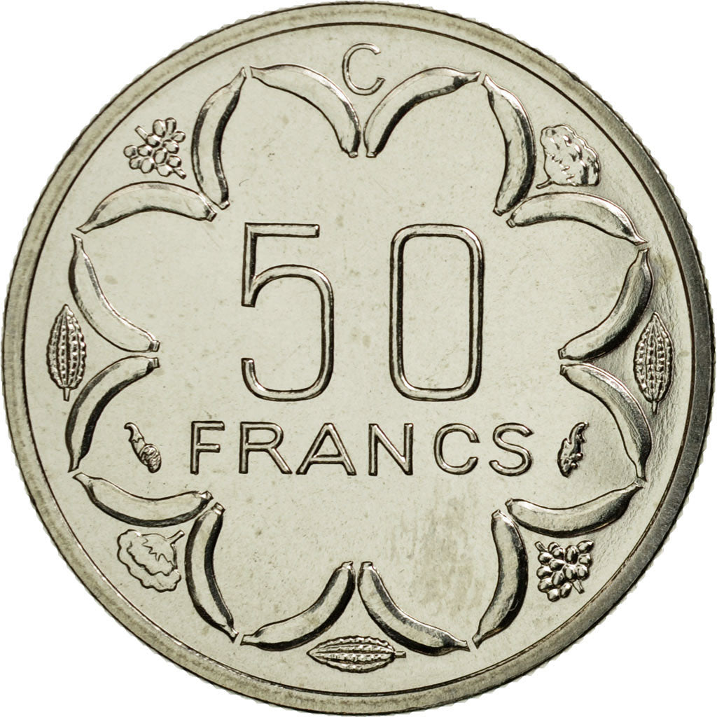 Coin, Central African States, 50 Francs, 1976, Paris, ESSAI, MS(65-70), Nickel