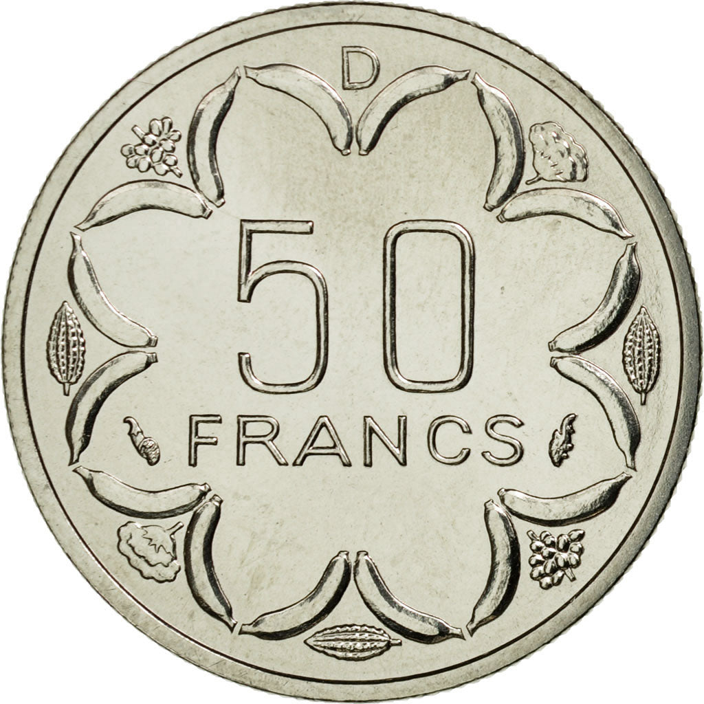 Coin, Central African States, 50 Francs, 1976, Paris, ESSAI, MS(65-70), Nickel