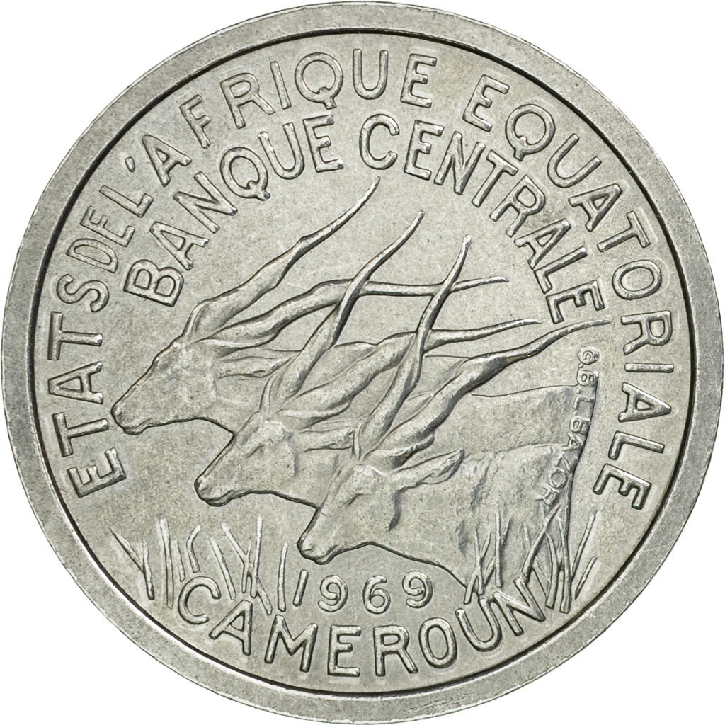 Coin, EQUATORIAL AFRICAN STATES, Franc, 1969, Paris, ESSAI, MS(63), Aluminum