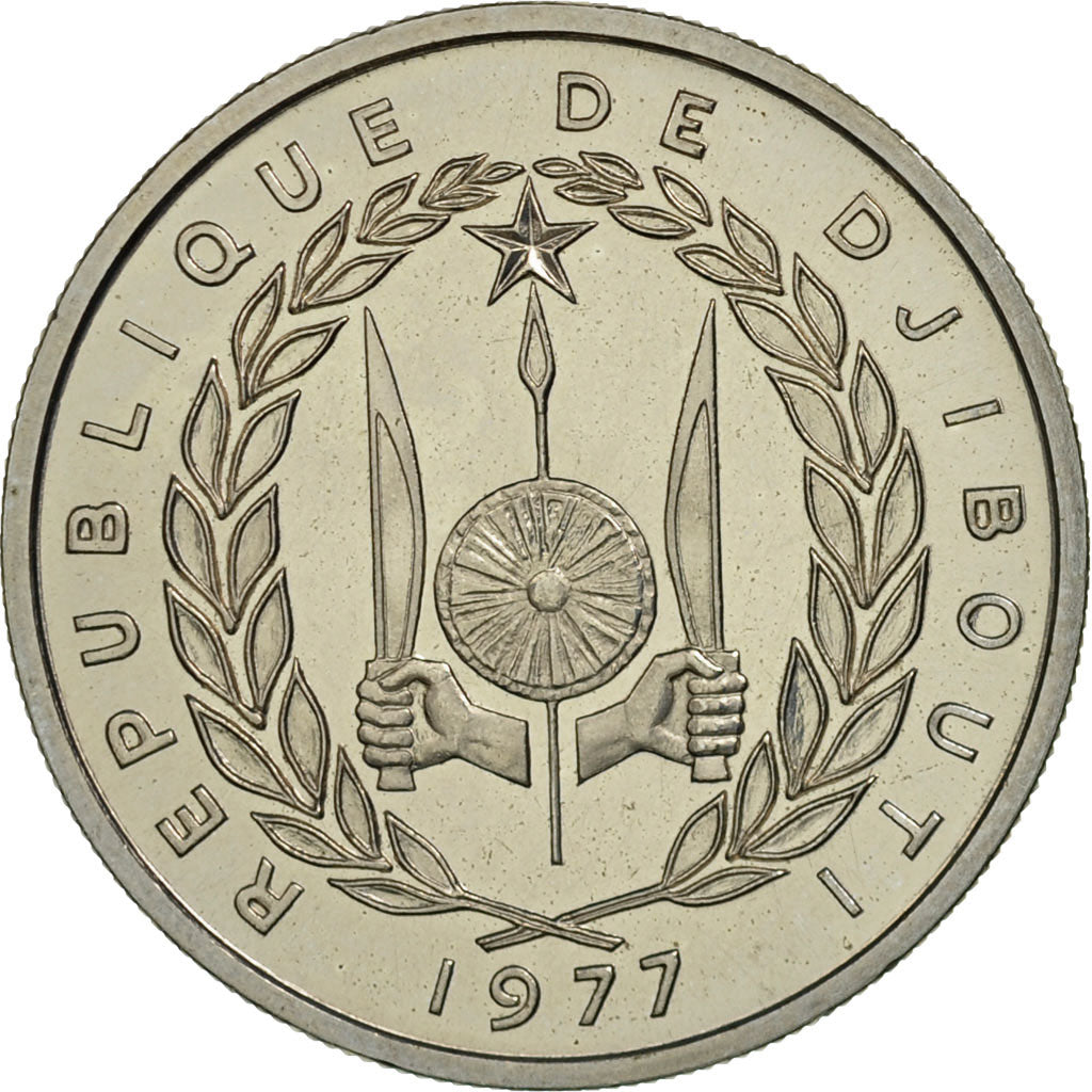Coin, Djibouti, 50 Francs, 1977, Paris, ESSAI, MS(65-70), Copper-nickel, KM:E6