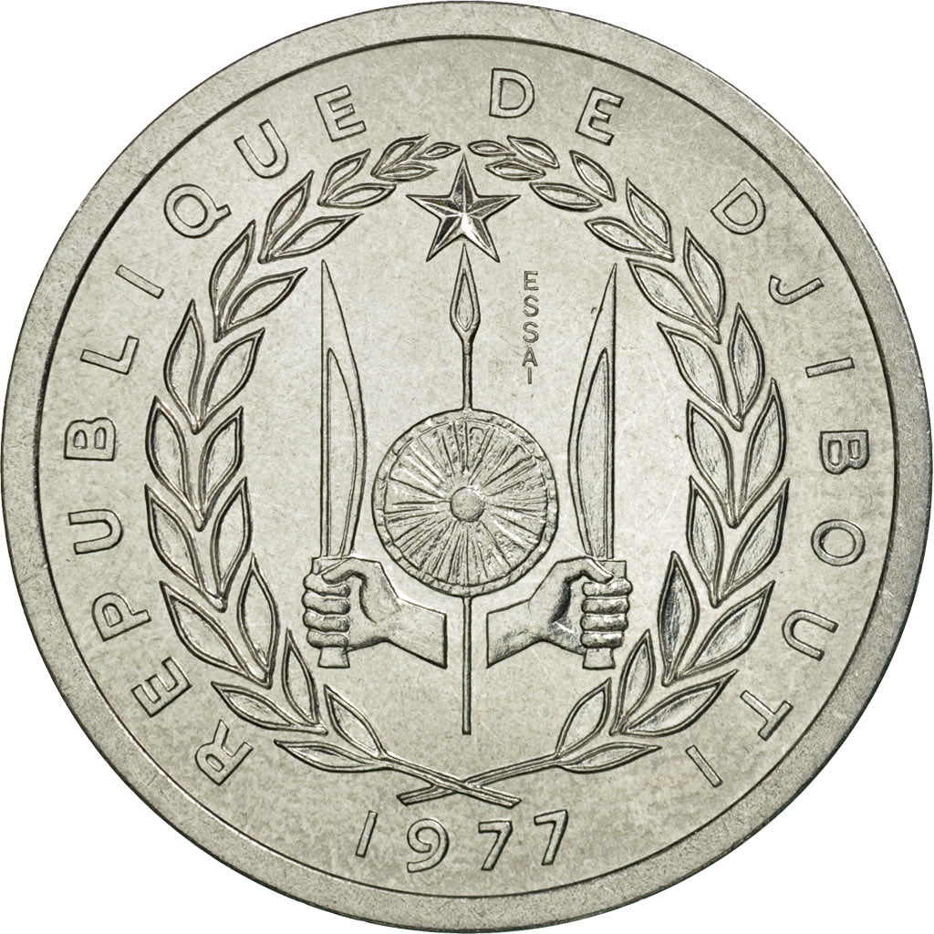 Monnaie, Djibouti, 2 Francs, 1977, Paris, ESSAI, FDC, Aluminium, KM:E2