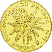 Coin, Rwanda, 20 Francs, 1977, Paris, ESSAI, MS(65-70), Brass, KM:E6