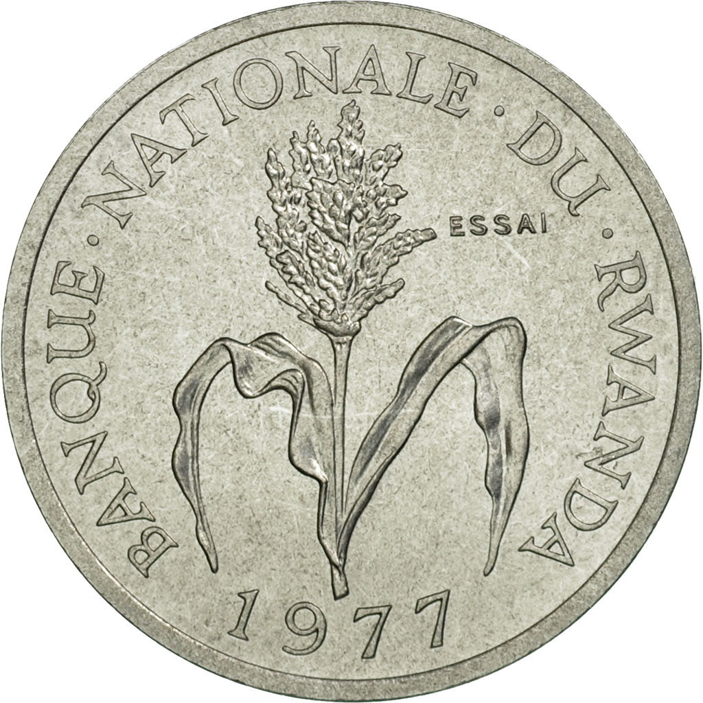 Moneta, Ruanda, Franc, 1977, Paris, PRÓBA, MS(65-70), Aluminium, KM:E4