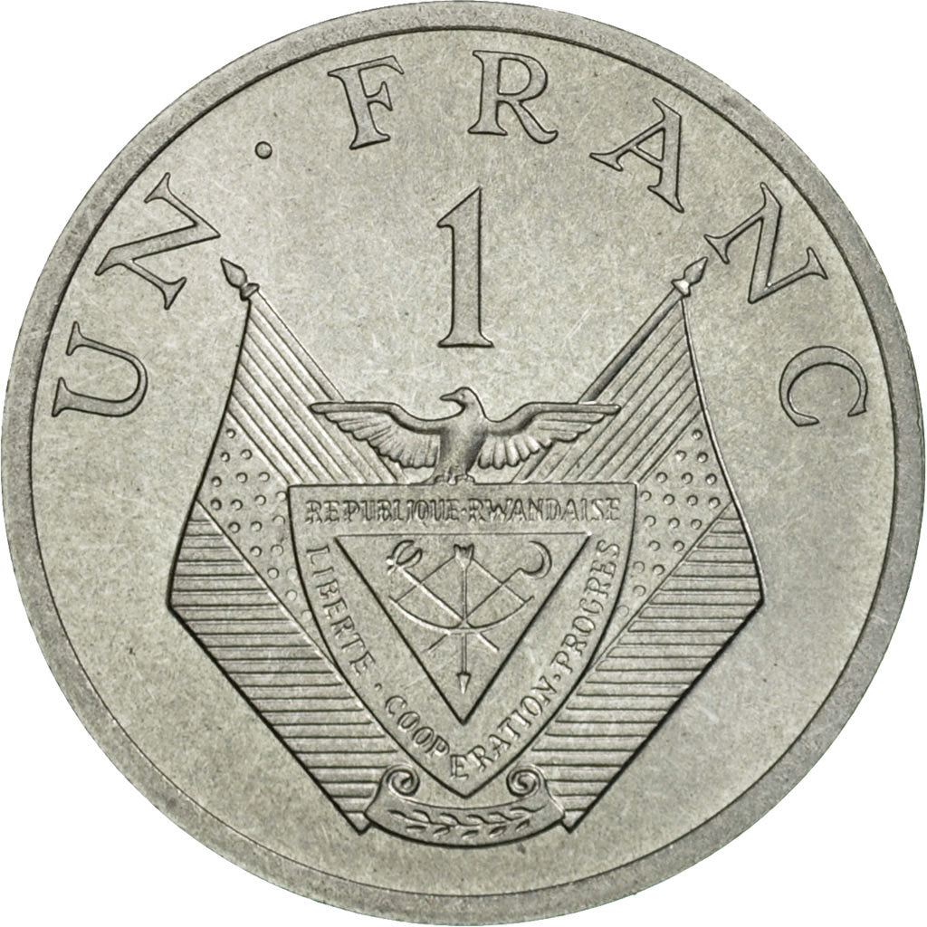 Moneta, Ruanda, Franc, 1977, Paris, PRÓBA, MS(65-70), Aluminium, KM:E4