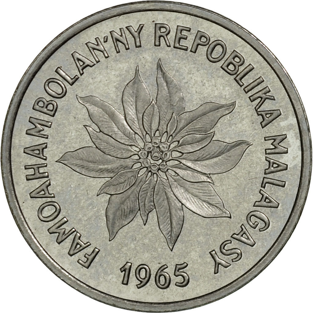 Coin, Madagascar, Franc, 1965, Paris, ESSAI, MS(65-70), Stainless Steel, KM:E6
