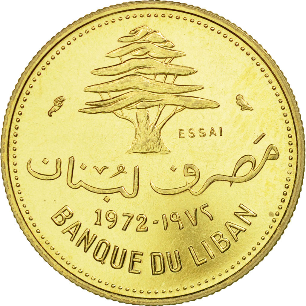 Coin, Lebanon, 10 Piastres, 1972, Paris, ESSAI, MS(65-70), Nickel-brass, KM:E12