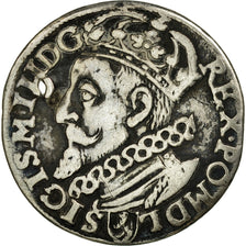 Moneda, Polonia, Sigismund III, 3 Groschen, 1600, Warsaw, MBC, Plata, KM:6