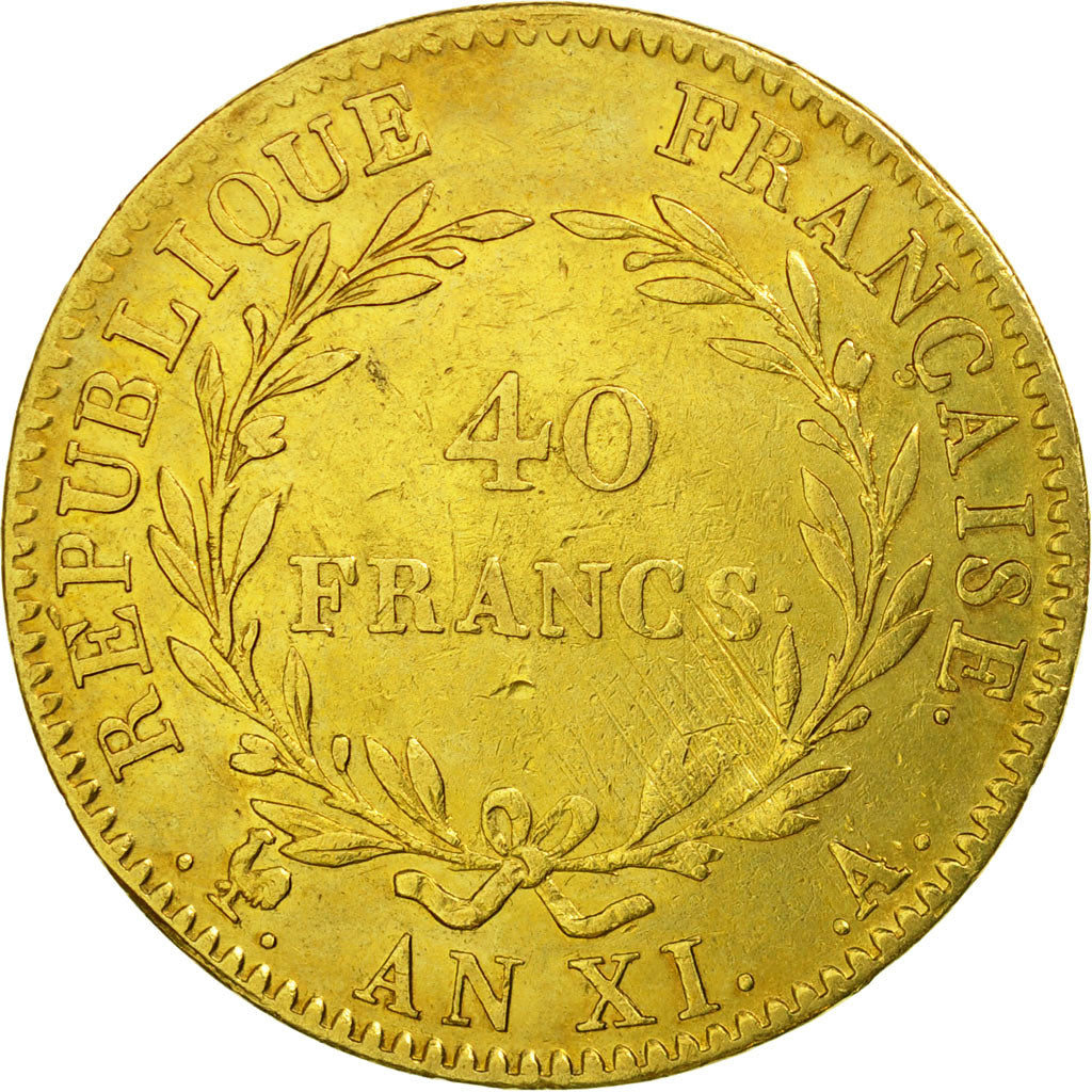 Moneda, Francia, Napoléon I, 40 Francs, 1803, Paris, MBC, Oro, KM:652