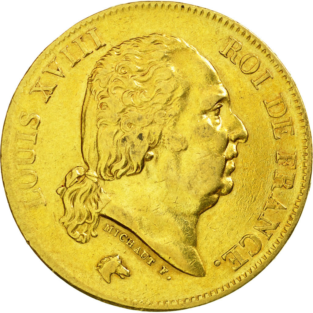 Moneta, Francia, Louis XVIII, Louis XVIII, 40 Francs, 1818, Lille, BB+, Oro