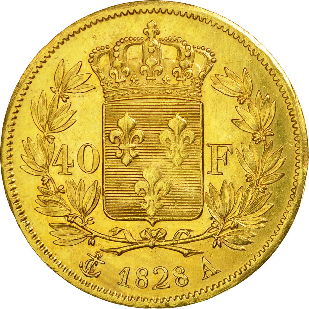 Münze, Frankreich, Charles X, 40 Francs, 1828, Paris, VZ, Gold, KM:721.1