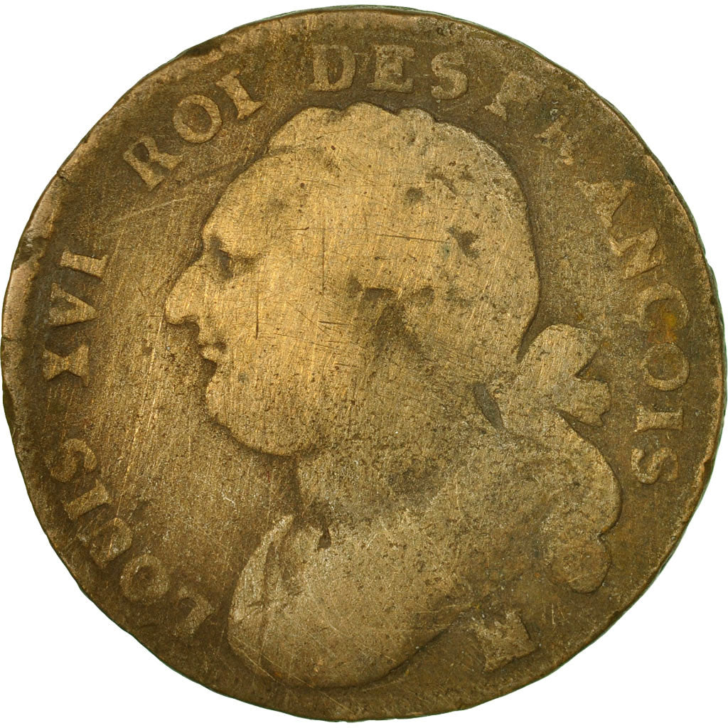 Coin, France, Louis XVI, 12 deniers françois, 1793, Marseille