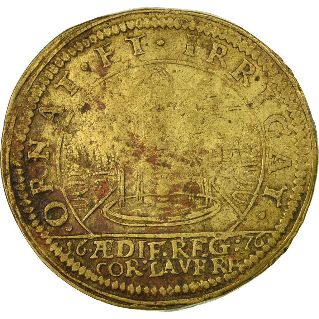 France, Token, Louis XIV, Bâtiments du roi, 1676, Nuremberg, VF(20-25), Brass